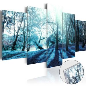 Obraz na szkle akrylowym - Niebieska polanka [Glass]