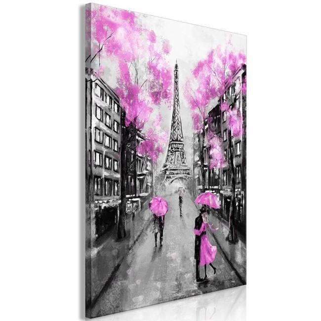 Obraz - Paryskie rendez-vous (1-częściowy) pionowy różowy