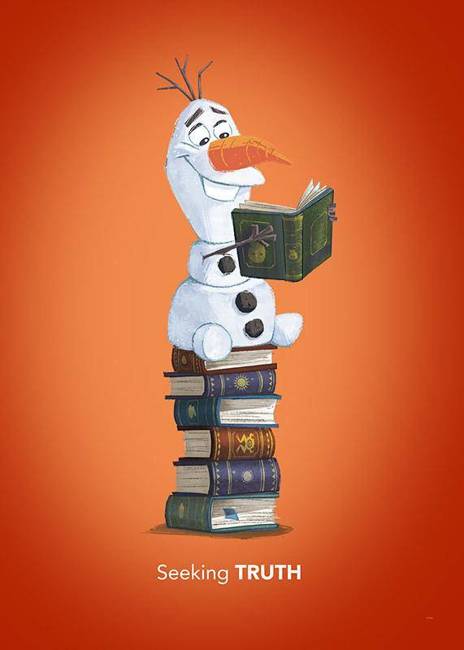 Obraz ścienny Frozen Olaf Reading WB068